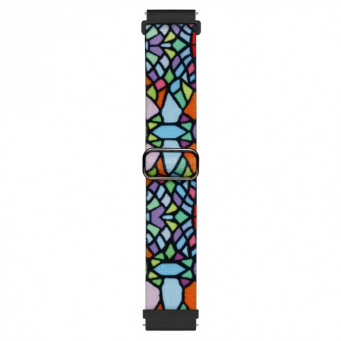 Pour Coros Apex Pro / Apex 46mm 22mm Bracelet de montre à boucle tissée en nylon coloré peint (arc-en-ciel géométrique) SH301E857-07