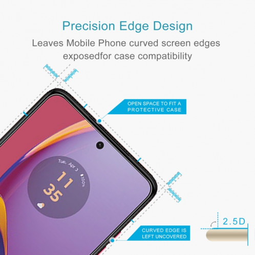 Pour Motorola Moto G84 50pcs 0.26mm 9H 2.5D Film de verre trempé SH91041186-06