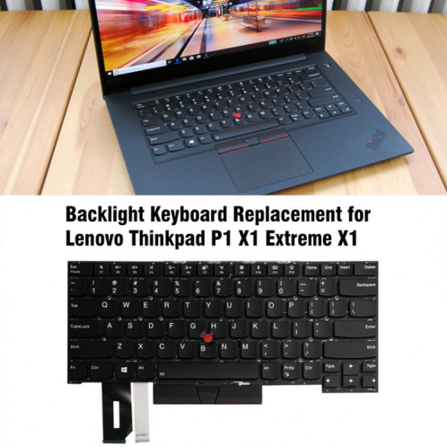 Pour Lenovo ThinkPad P1 X1 Extreme X1 English Enter Key Backlight Laptop Keyboard SH3901434-07