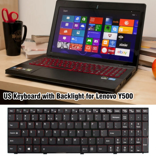 Pour Lenovo IBM Y500/Y500N/Y510P/Y590 US Version clavier d'ordinateur portable rétro-éclairé avec cadre SH50011465-04