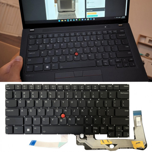 Pour Lenovo ThinkPad T14s Gen 3 21BR 21BS US Version clavier d'ordinateur portable (noir) SH301A1886-06