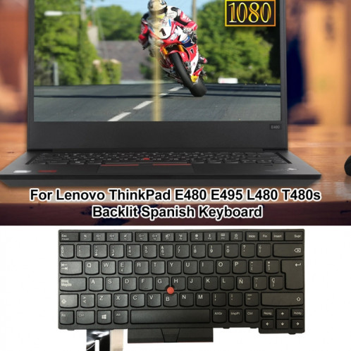 Pour Lenovo ThinkPad E480 / E495 / L480 Version Espagnole Clavier D'ordinateur Portable Rétro-Éclairé SH55011698-07