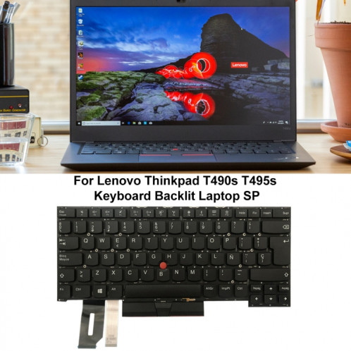 Pour Lenovo ThinkPad T490s / T495s Version espagnole clavier d'ordinateur portable rétro-éclairé SH5502518-06