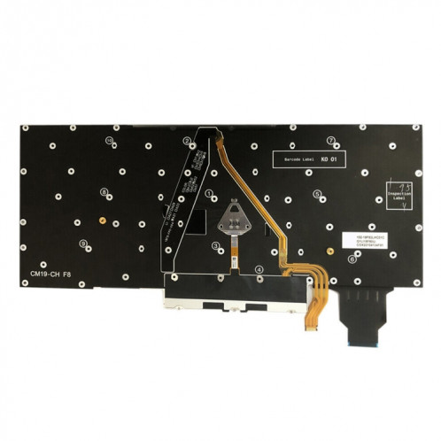 Pour Lenovo ThinkPad X1 Yoga 4th Gen 20QF US Version clavier d'ordinateur portable rétro-éclairé avec bouton Touchpad (noir) SH901B886-05