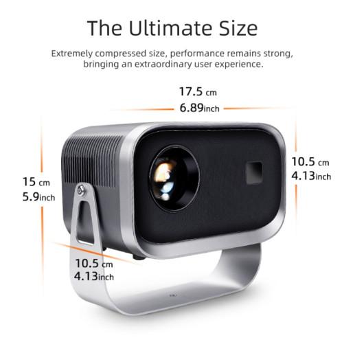 AUN A003 1280x720P 150 Lumens Version Même Écran Portable Home Cinéma LED HD Projecteur Numérique, Prise UK (Gris) SA502A151-010
