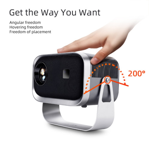 AUN A003 1280x720P 150 Lumens Version Même Écran Portable Home Cinéma LED HD Projecteur Numérique, Prise UK (Gris) SA502A151-010