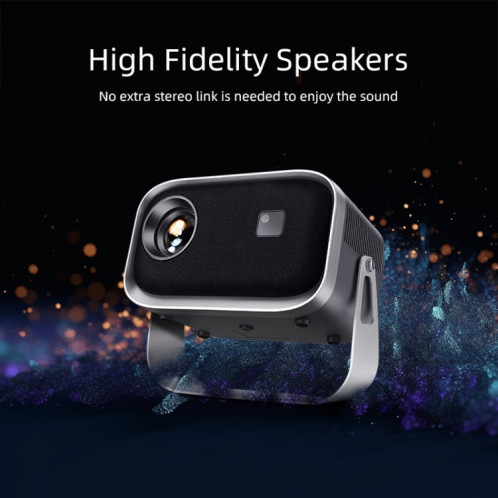 AUN A003 1280x720P 150 Lumens Version Même Écran Portable Home Cinéma LED HD Projecteur Numérique, Prise UK (Gris) SA502A151-010