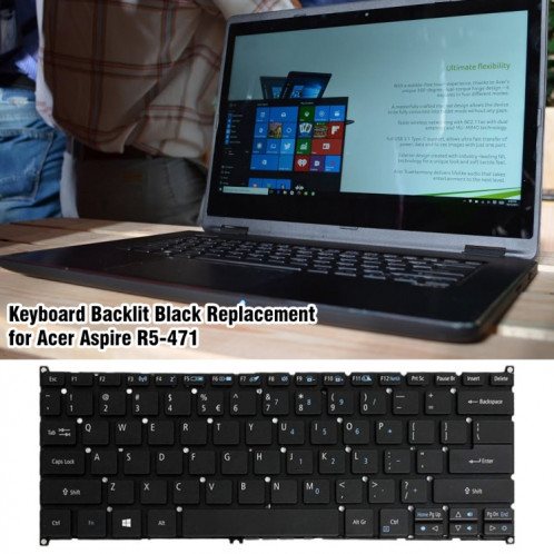 Pour clavier d'ordinateur portable rétroéclairé Acer R5-471 US Version SH18011316-07