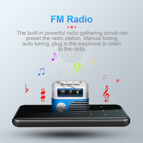Enregistreur vocal intelligent multifonction 32 Go M15 MP3 Hifi Sound Music Player Walkman SH54041796-012