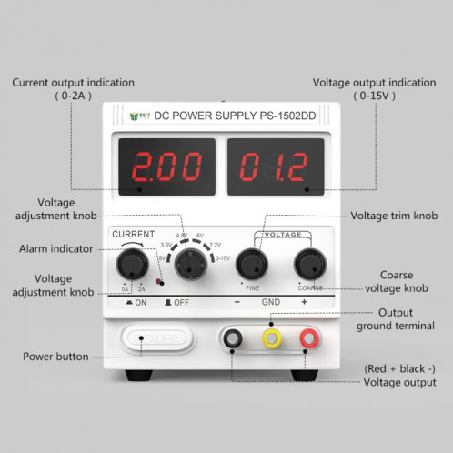BEST 1502DD 15V / 2A Alimentation régulée DC à affichage numérique, 220V SB83021976-06