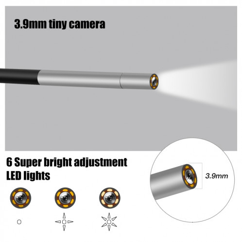 P40 Endoscope de l'industrie de l'écran vertical intégré portable rouge HD étanche de 3,9 mm, longueur: 10 m (câble) SH603A30-013