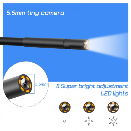 P40 5,5 mm HD bleu étanche portable intégré à écran vertical endoscope industriel, longueur : 5 m (câblé) SH702A874-013