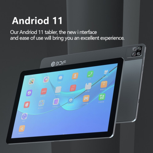 Tablette PC BDF P40 4G LTE 10,1 pouces, 8 Go + 128 Go, Android 11 MTK6755 Octa Core, prise en charge double SIM, prise UE (gris) SB601A350-010