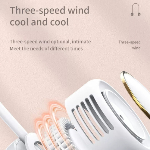 DQ210 Diffuseur d'arômes muet à cou suspendu portable Petit ventilateur (Blanc) SH101A1572-07