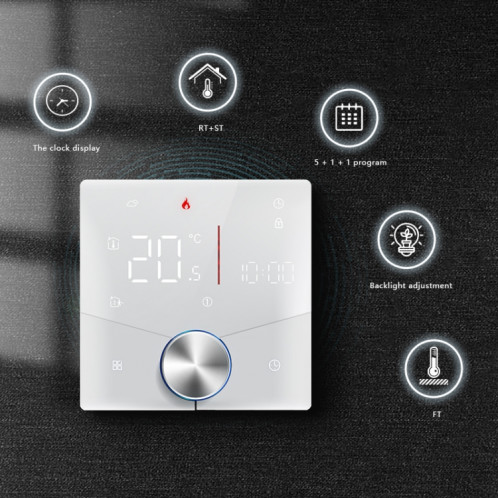 BHT-009GALW Chauffage à eau WiFi Smart Home LED Thermostat (Noir) SH401A1779-013