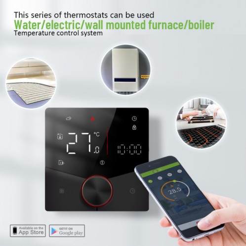 BHT-009GALW Chauffage à eau WiFi Smart Home LED Thermostat (Noir) SH401A1779-013