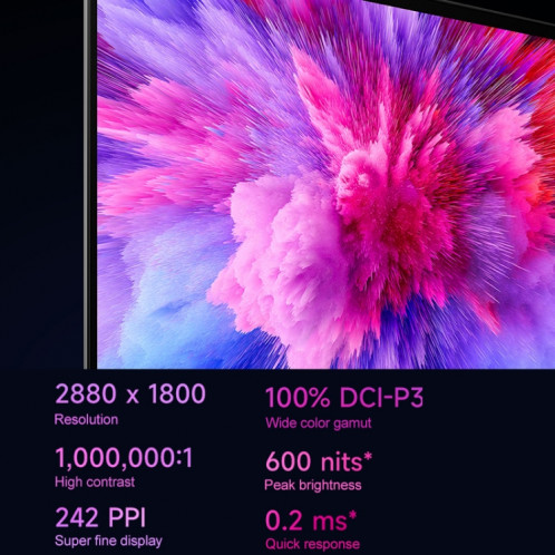 Ordinateur portable Xiaomi Book Pro 14 pouces, 16 Go + 512 Go, Windows 11 Home Version chinoise, AMD Ryzen 7 6800H Octa Core (gris) SX401A1685-019