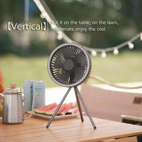 DQ212 10000mAh Outdoor Portable Camping Fan Tent Hanging Vertical Light (Noir Gris) SH601B1900-06