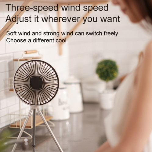 DQ213 4000mAh Outdoor Portable Camping Fan Tent Hanging Vertical Light (Noir Gris) SH701B131-08