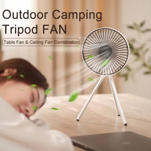 DQ213 4000mAh Outdoor Portable Camping Fan Tent Hanging Vertical Light (Noir Gris) SH701B131-08