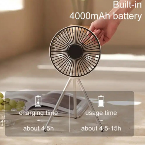 DQ213 4000mAh Outdoor Portable Camping Fan Tent Hanging Vertical Light (Noir Gris) SH701B131-08