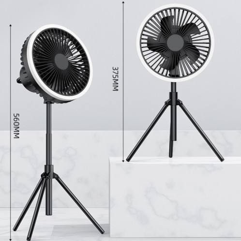 DQ216 10000mAh Extérieur Portable Levable Tête Pivotante Camping Ventilateur Tente Suspendue Vertical Coloré Lumière avec Télécommande (Vert Avocat) SH201C1096-07