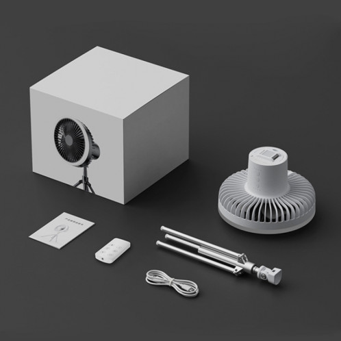 DQ216 10000mAh Extérieur Portable Levable Tête Pivotante Camping Ventilateur Tente Suspendue Vertical Coloré Lumière avec Télécommande (Vert Avocat) SH201C1096-07