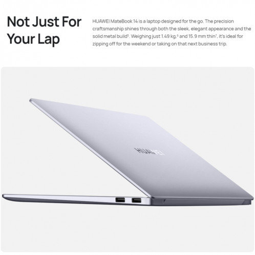 Ordinateur portable HUAWEI MateBook 14, 16 Go + 512 Go, écran tactile 14 pouces Windows 11 Home Version chinoise, Intel 12e génération Core i7-1260P Carte graphique intégrée (Argent) SH301B693-020
