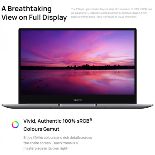 Ordinateur portable HUAWEI MateBook B3-420, 16 Go + 512 Go, 14 pouces Windows 11 Home Version chinoise, Intel 11th Gen Core i5-1135G7 Integrated Graphics (Gris foncé) SH001A751-019
