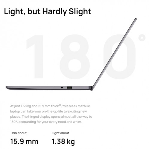 Ordinateur portable HUAWEI MateBook B3-420, 16 Go + 512 Go, 14 pouces Windows 11 Home Version chinoise, Intel 11th Gen Core i5-1135G7 Integrated Graphics (Gris foncé) SH001A751-019