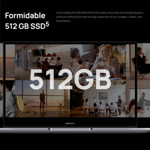 Ordinateur portable HUAWEI MateBook B3-420, 8 Go + 512 Go, 14 pouces Windows 11 Home Version chinoise, Intel 11th Gen Core i5-1135G7 Integrated Graphics (Gris foncé) SH101A1308-019