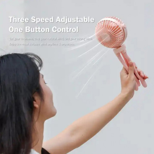 T8 2000mAh Flexible Octopus Trépied Ventilateur Portable Rotatif (Noir) SH501A1003-07