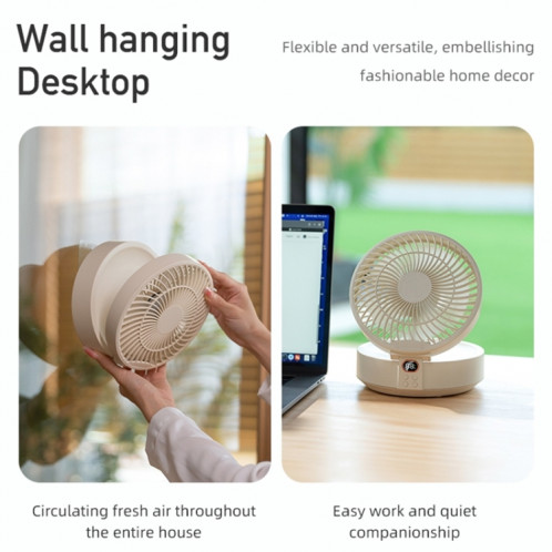 Ventilateur mural à tête pivotante WSK302 4000 mAh avec veilleuse (rose) SH001B1527-07