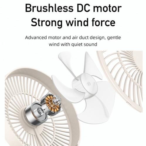 Ventilateur mural à tête pivotante WSK302 4000 mAh avec veilleuse (rose) SH001B1527-07