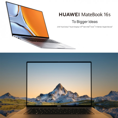 Ordinateur portable HUAWEI MateBook 16s, 16 Go + 512 Go, écran tactile 16 pouces Windows 11 Home Version chinoise, Intel 12e génération Core i5-12500H graphiques intégrés (argent) SH101B1178-021