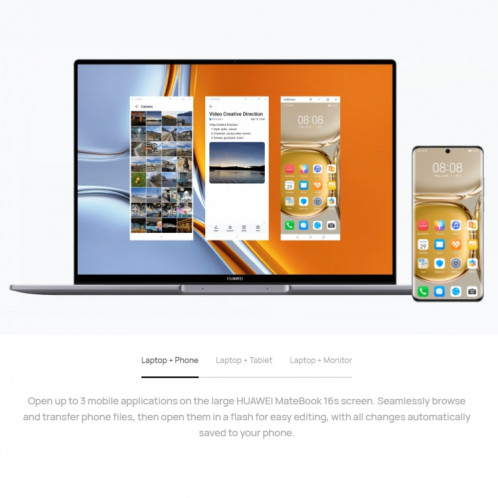 Ordinateur portable HUAWEI MateBook 16s, 16 Go + 512 Go, écran tactile 16 pouces Windows 11 Home Version chinoise, Intel 12e génération Core i5-12500H graphiques intégrés (argent) SH101B1178-021