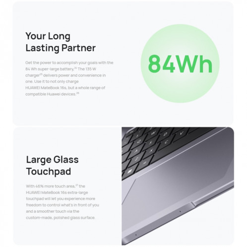 Ordinateur portable HUAWEI MateBook 16s, 16 Go + 1 To, écran tactile 16 pouces Windows 11 Home Version chinoise, carte graphique intégrée Intel 12e génération Core i9-12900H (gris foncé) SH601A322-021