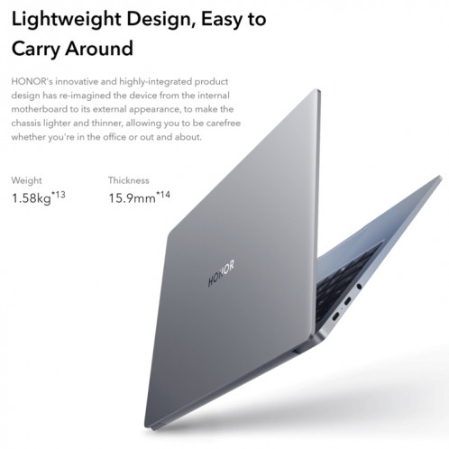 Ordinateur portable HONOR MagicBook 14 2022, 16 Go + 512 Go, 14 pouces Windows 11 Home Version chinoise, Intel 12e génération Core i5-12500H RTX2050 Discrete Graphics (Gris) SH201A1138-029