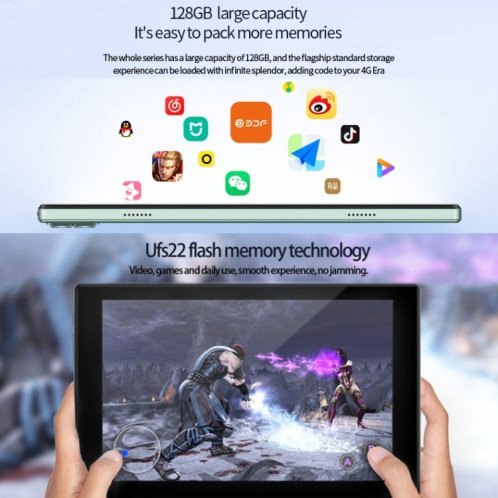 Tablette PC BDF P50 4G LTE 10,1 pouces, 8 Go + 128 Go, Android 11 MTK6755 Octa Core, prise en charge double SIM, (argent) SB801B578-010