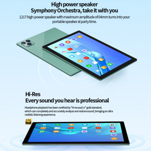 Tablette PC BDF P50 4G LTE 10,1 pouces, 8 Go + 256 Go, Android 12 MTK6762 Octa Core, prise en charge double SIM, (bleu) SB901A1787-010