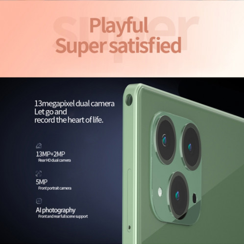 Tablette PC BDF P50 4G LTE 10,1 pouces, 8 Go + 256 Go, Android 12 MTK6762 Octa Core, prise en charge double SIM, (vert) SB901C44-010