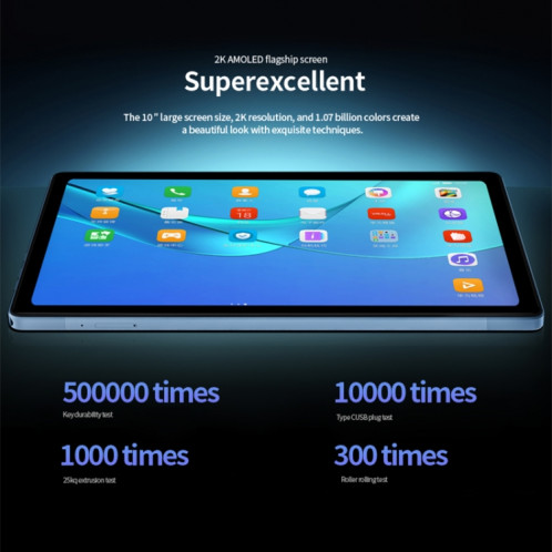 Tablette PC BDF P60 4G LTE 10,1 pouces, 8 Go + 256 Go, Android 12 MTK6762 Octa Core, prise en charge double SIM, (bleu) SB301A279-010