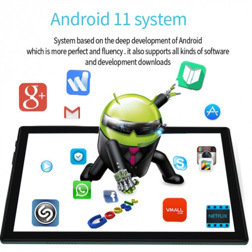 Tablette PC BDF P70 4G LTE 10,1 pouces, 8 Go + 128 Go, Android 11 MTK6755 Octa Core, prise en charge double SIM, (argent) SB601C474-012