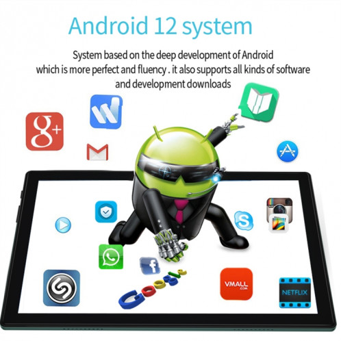 Tablette PC BDF P70 4G LTE 10,1 pouces, 8 Go + 256 Go, Android 12 MTK6762 Octa Core, prise en charge double SIM, (or) SB701A1484-012