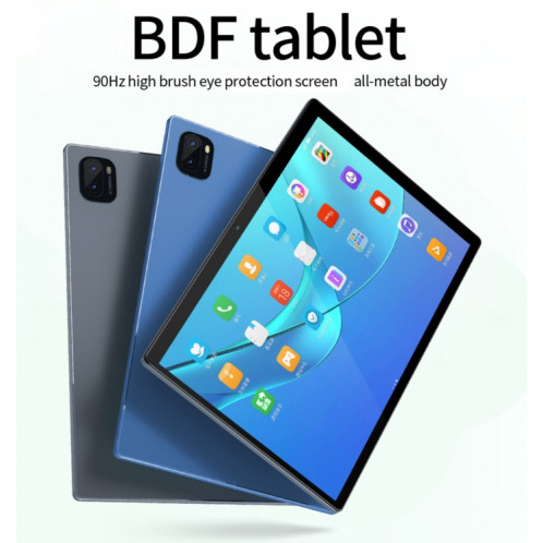 Tablette PC BDF P90 4G LTE 10,1 pouces, 8 Go + 256 Go, Android 12 MTK6762 Octa Core, prise en charge double SIM, prise UE (bleu) SB301A1671-011