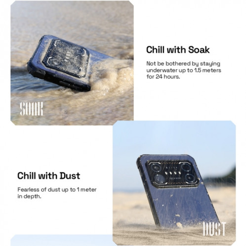 IIIF150 Air1 Ultra, double caméra arrière, 8 Go + 256 Go, identification des empreintes digitales de l'écran d'identification du visage, 6,8 pouces Android 12.0 MediaTek Helio G99 MT6789 Octa Core, NFC, OTG, réseau : SI401A975-020