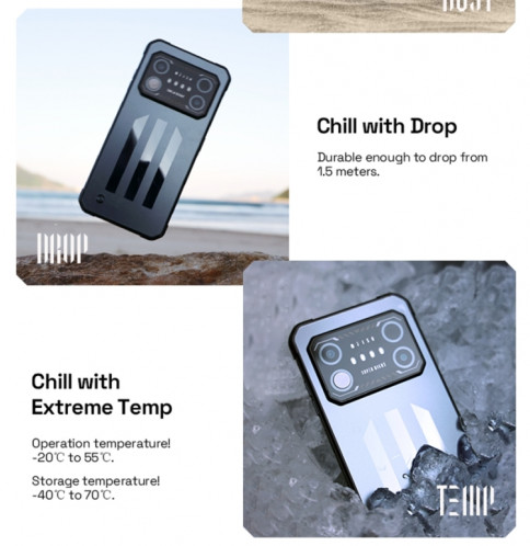 IIIF150 Air1 Ultra, double caméra arrière, 8 Go + 256 Go, identification des empreintes digitales de l'écran d'identification du visage, 6,8 pouces Android 12.0 MediaTek Helio G99 MT6789 Octa Core, NFC, OTG, réseau : SI401A975-020