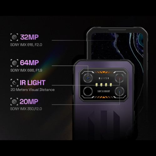 IIIF150 Air1 Ultra, double caméra arrière, 8 Go + 256 Go, identification des empreintes digitales de l'écran d'identification du visage, 6,8 pouces Android 12.0 MediaTek Helio G99 MT6789 Octa Core, NFC, OTG, réseau : SI401A975-020