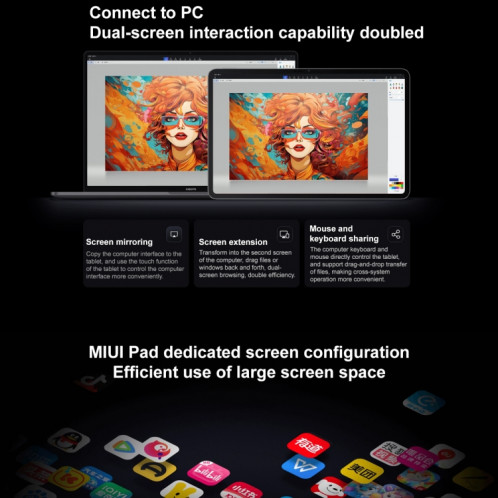 Xiaomi Pad 6 Max 14 pouces, 12 Go + 512 Go, MIUI 14 OS Qualcomm Snapdragon 8+ 4 nm Octa Core, batterie 10000 mAh (noir) SX403A1957-017