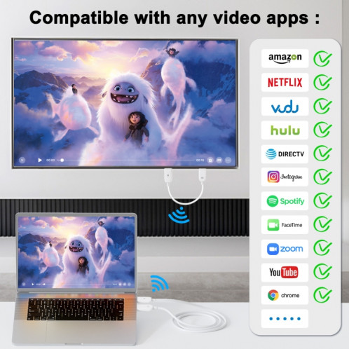 THT-020-08 Ensemble de partage d'écran sans fil émetteur HDMI 4 en 1 (blanc) SH801A1520-011